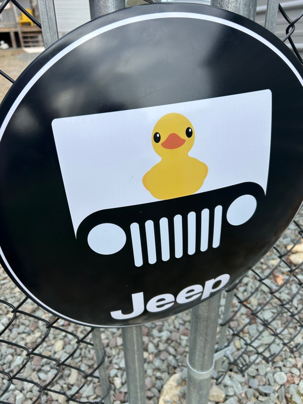 JEEP circle  hanging decor . Tin .